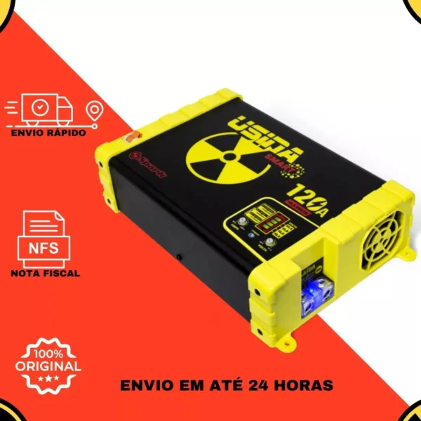 Fonte Usina 120 Amperes Som Automotivo Caixa Bob Bivolt 127/220v Smart Battery Meter  - Imagem 5