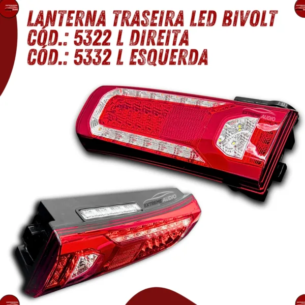Par Lanternas Traseira Led Mb New Actros Direita E Esquerda - Imagem 4