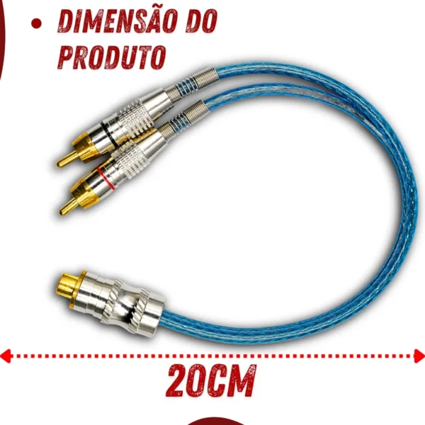 Cabo Y Uppertech Plug Metal Tripla Blindagem Azul - Imagem 5
