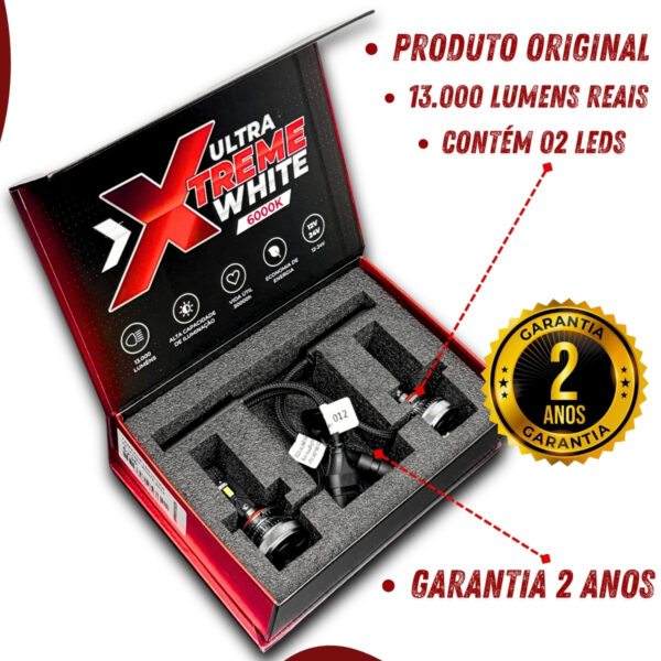 Lâmpada Led Uppertech HIR2 9012 Ultra Xtreme White 6000K 13000 Lumens - Imagem 2