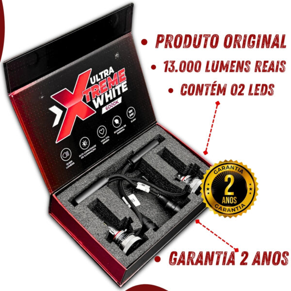 Lâmpada Led Uppertech HB3 Ultra Xtreme White 6000K 13000 Lumens - Imagem 2