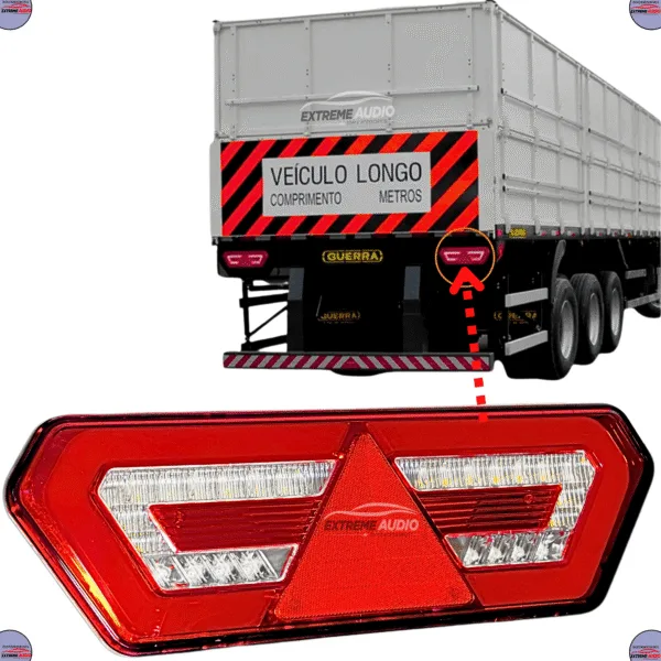 Lanterna Traseira Led Guerra Diamond Ill 3 Truch Universal12v 24v Caminhao - Imagem 5