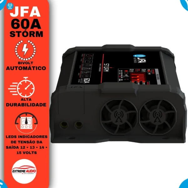 Fonte Jfa 60 Amperes Som Automotivo Bivolt 127/220v Storm C/ Voltímetro - Imagem 5