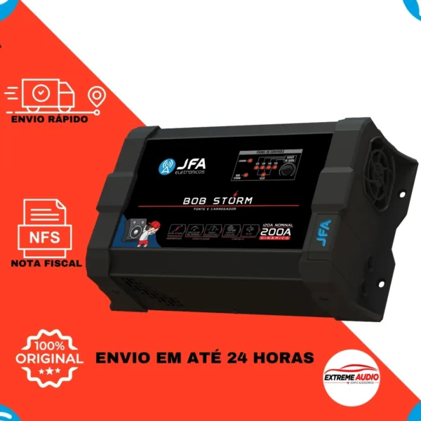 Fonte Jfa 200 Amperes Som Automotivo Caixa Bob Bivolt 127/220v Storm Bob - Imagem 6