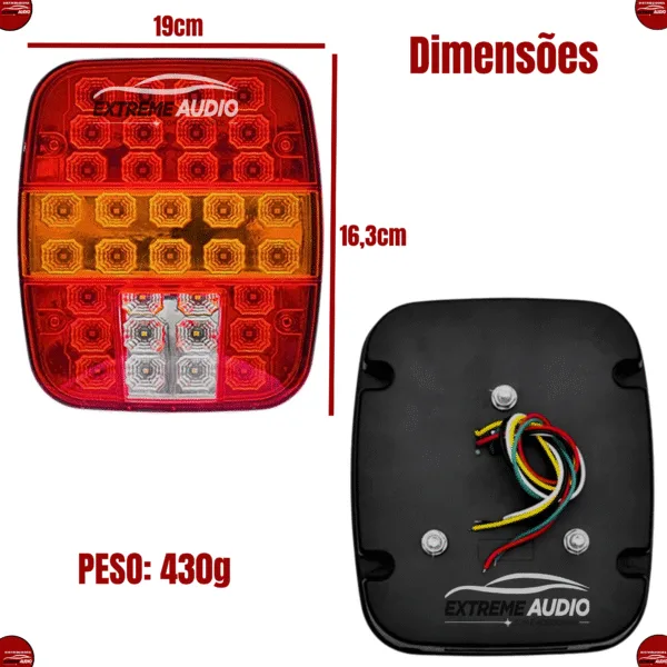 Par Lanterna Trazeira Marmitão 12-24V Bivolt Asx5303 - Imagem 6