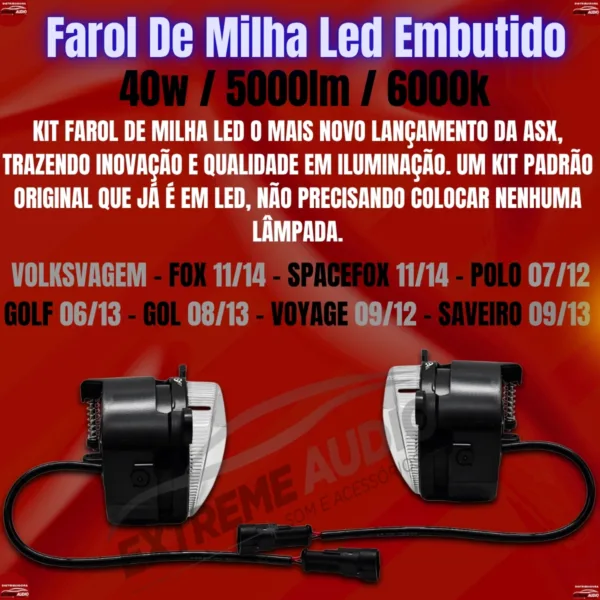 Farol de Milha ASX VW G5 Led Globo Linha de Corte Lampada Led Asx - Imagem 5