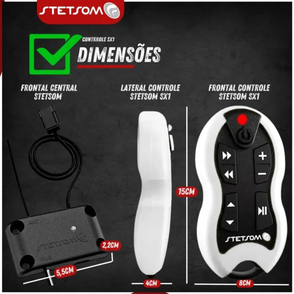 Controle Longa Distância Stetsom SX1- 500 Metros | Cor Branco - Imagem 5