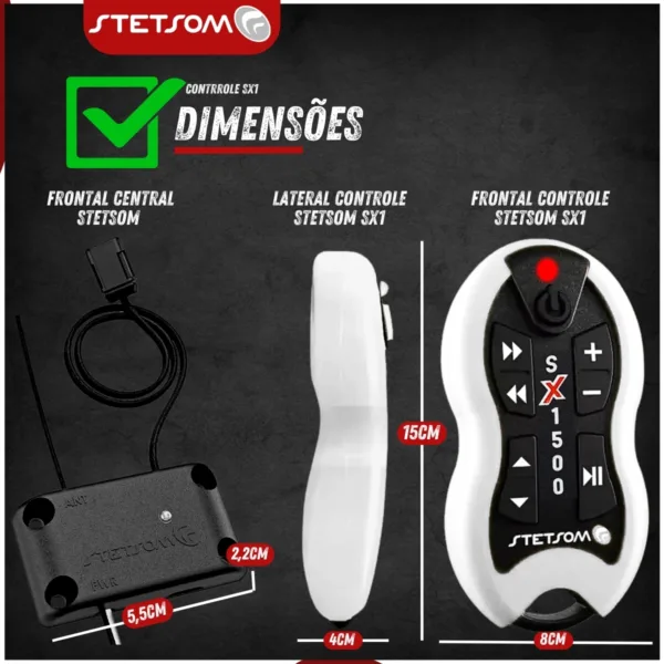 Controle Longa Distância Stetsom SX1500 Metros | Branco - Imagem 4