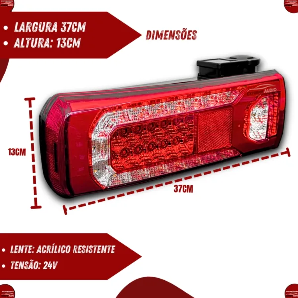 Lanterna Traseira Sirene E Vigia Led Mb New Actros Bivolt - Imagem 5