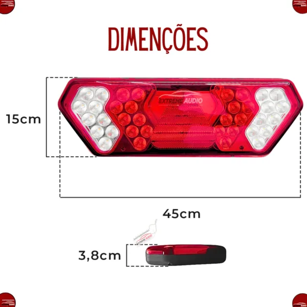 Lanterna Traseira Asx Led Guerra bivolt 12v 24v Caminhão - Imagem 5