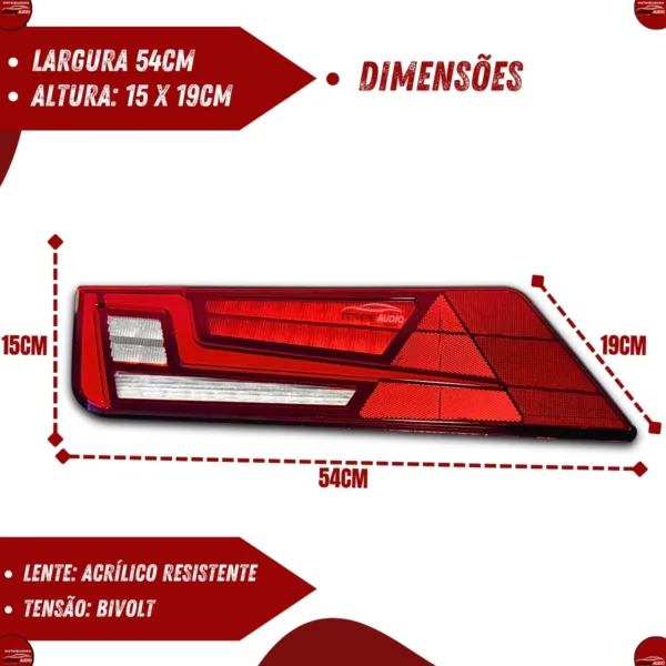 Par de Lanternas Traseira Randon New R Bivolt (12-24V) - Imagem 4