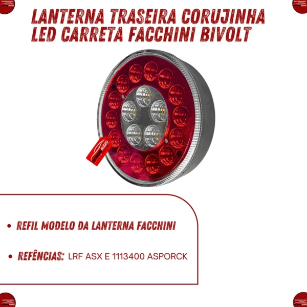 Lanterna Traseira FCR “Corujinha” LED Bivolt – Modelo LFR - Imagem 5