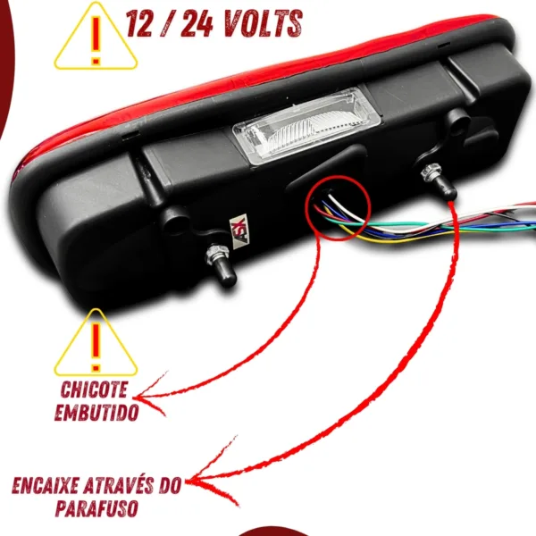 Par Lanterna Traseira Led Master Universal 12V-24V Bivolt Asx5316 - Imagem 5