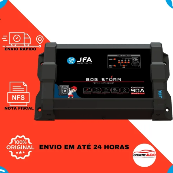 Fonte Jfa 90 Amperes Som Automotivo Caixa Bob Bivolt 127/220v Storm Bob - Imagem 4