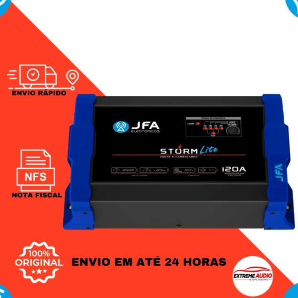 Fonte Jfa 120 Amperes Som Automotivo Bivolt 127/220v Storm Lite - Imagem 6