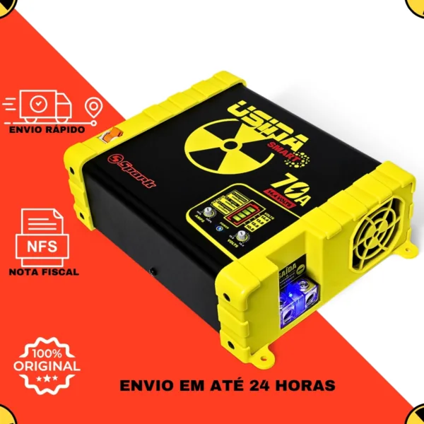 Fonte Usina 70 Amperes Som Automotivo Caixa Bob Bivolt 127/220v Smart Battery Meter - Imagem 6