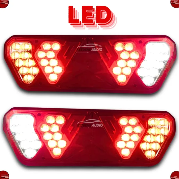Par de Lanterna Traseira Asx Led Guerra bivolt 12v 24v Caminhão - Imagem 6