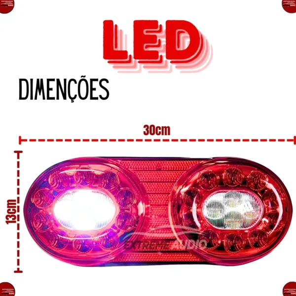 Lanterna Traseira Led Multifuncional Refil 12V-24V Bivolt Asx5304 - Imagem 6