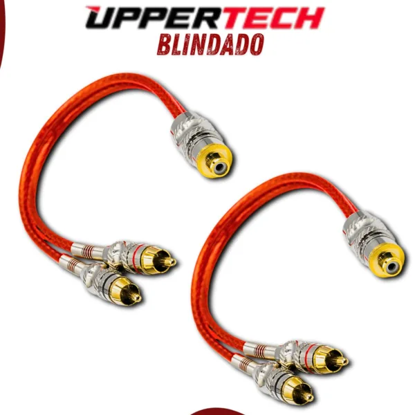 Cabo Y Uppertech Plug Metal Tripla Blindagem Vermelho 2Unidades - Imagem 3