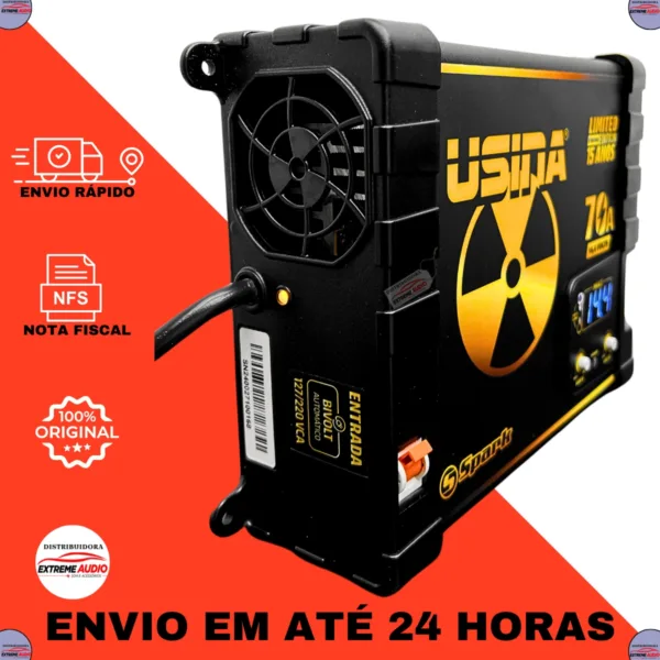 Fonte Carregadora Usina 70A Digital Limited Edition Som Automotivo Caixa Bob Bivolt 127/220v - Imagem 7