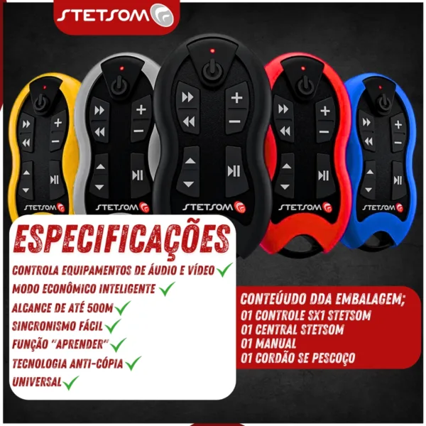 Controle Longa Distância Stetsom SX1- 500 Metros | Amarelo - Imagem 7