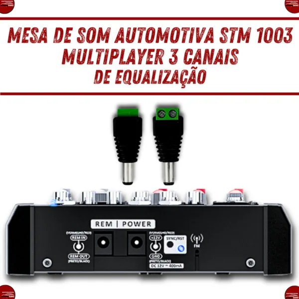Mesa Som 12V Stm1003 3 Canais 4 Bandas De Equalização - Imagem 7