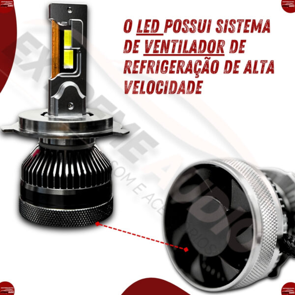 Lâmpada Led H4 Ultra Xtreme White 6000K 13000 Lumens - Imagem 3