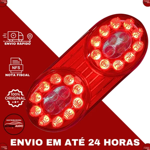 Lanterna Traseira Led Multifuncional Refil 12V-24V Bivolt Asx5304 - Imagem 8
