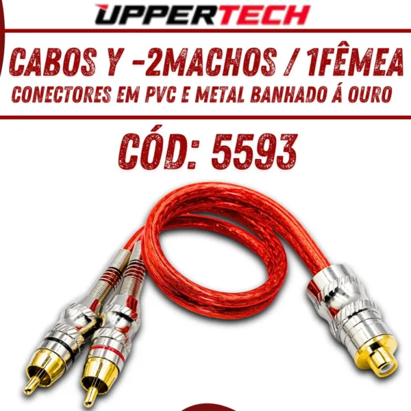 Cabo Y Uppertech Plug Metal Tripla Blindagem Vermelho - Imagem 3