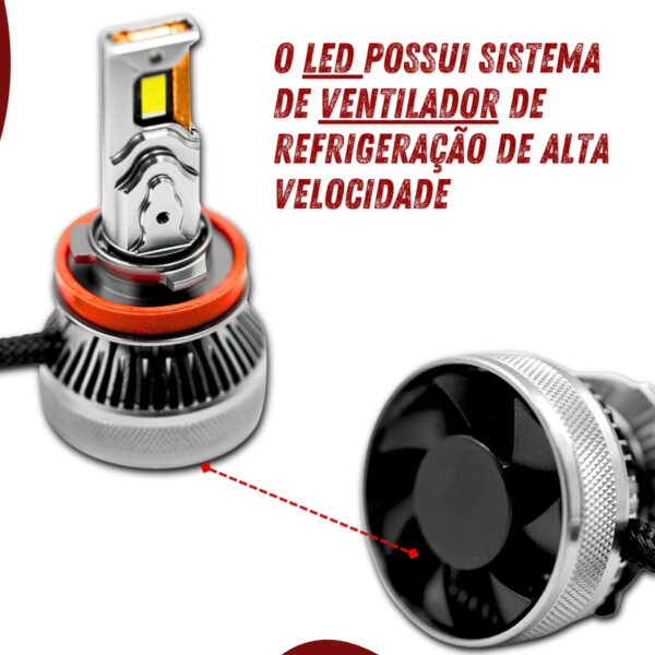 Lâmpada Led Uppertech H11 Ultra Xtreme White 6000K 13000 Lumens - Imagem 8