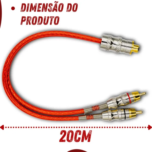 Cabo Y Uppertech Plug Metal Tripla Blindagem Vermelho - Imagem 4