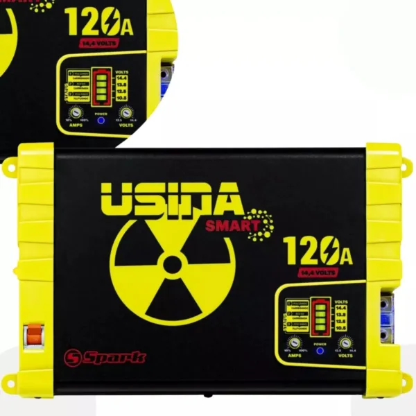 Fonte Usina 120 Amperes Som Automotivo Caixa Bob Bivolt 127/220v Smart Battery Meter 