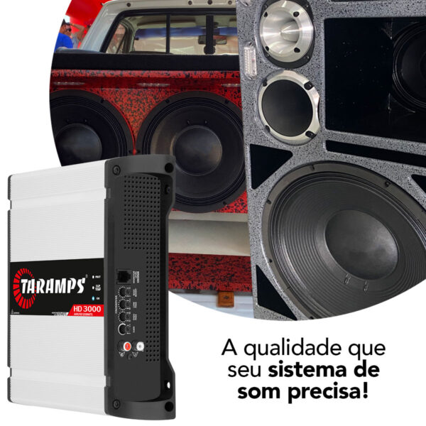 Módulo Taramps Md 3000W RMS 1 Canal 1/2/4 Ohms Amplificador Automotivo - Imagem 5