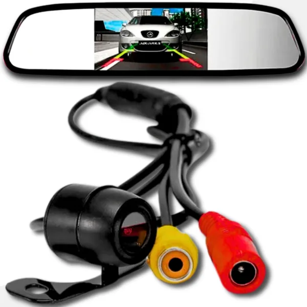 Retrovisor Visor Espelho Tela Lcd Veicular com Câmera De Ré