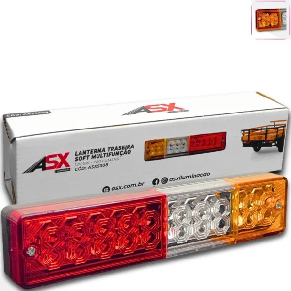 Lanterna Traseira Soft Multifuncional Asx5308 Linha Truck