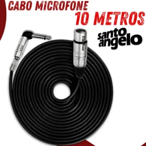 Cabo de Microfone Santo Angelo XLR Fêmea / P10 Mono 90° – 10m