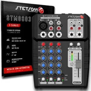 Mesa De Som Stm - 0803 Stetsom 3 Canais 4 Bandas