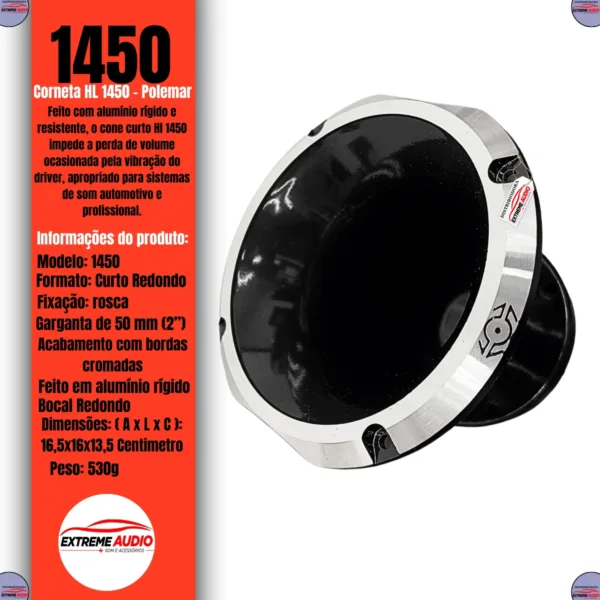 Cone Corneta Lente Aluminio Hl 1450 1 Pol. Parafuso - Imagem 2