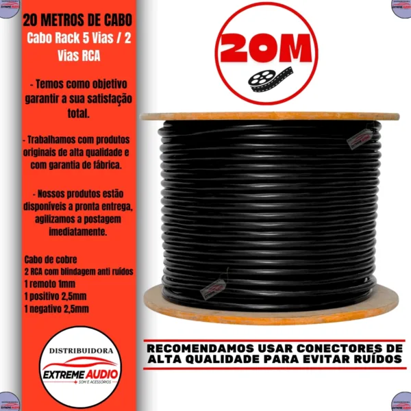 Cabo Multivias Mancini 5 Vias 2x24 Awg Som Profissional - Imagem 3