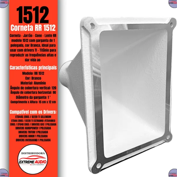 Kit Corneta 1512 Cone Expansor Jarrão pra Driver Lente RR - Imagem 2