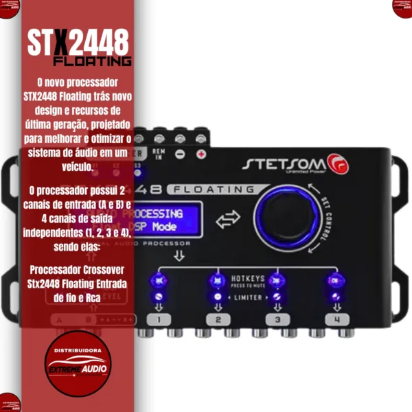 Stx2448 Floating Processador De Áudio Stetsom Crossover Digital - Imagem 2