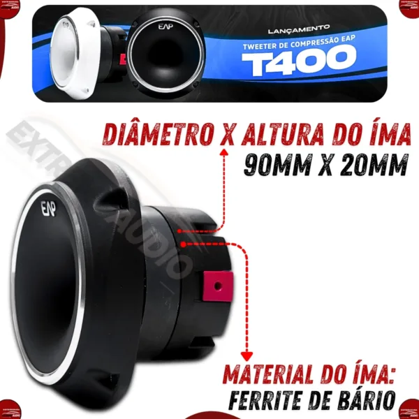 Tweeter De Compressão Eap T400 8 Ohms 100w - Imagem 2