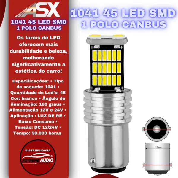 Canbus 45 Leds Smd 6000k Luz Branca 12v - Imagem 2