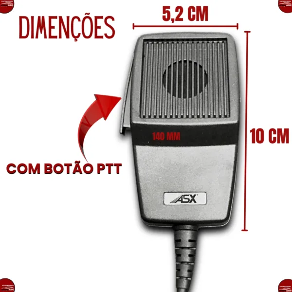 Microfone Rádio PTT 4 Pinos ASX - Imagem 4