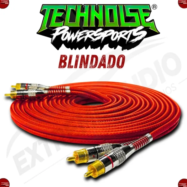 Cabo Rca Blindado 400 Pro Vermelho Technoise 4 Conectores Macho 5 Metros - Imagem 3