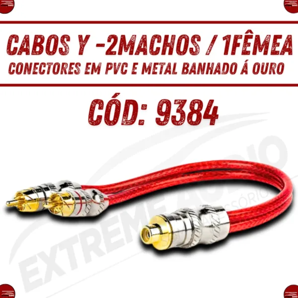 Cabo Y Blindado Series 400 Pro Technoise 2 Machos 1 Fêmea - Imagem 3