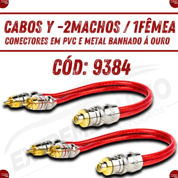 Kit Cabo Y Blindado Series 400 Pro Technoise 2 Machos 1 Fêmea - Imagem 3