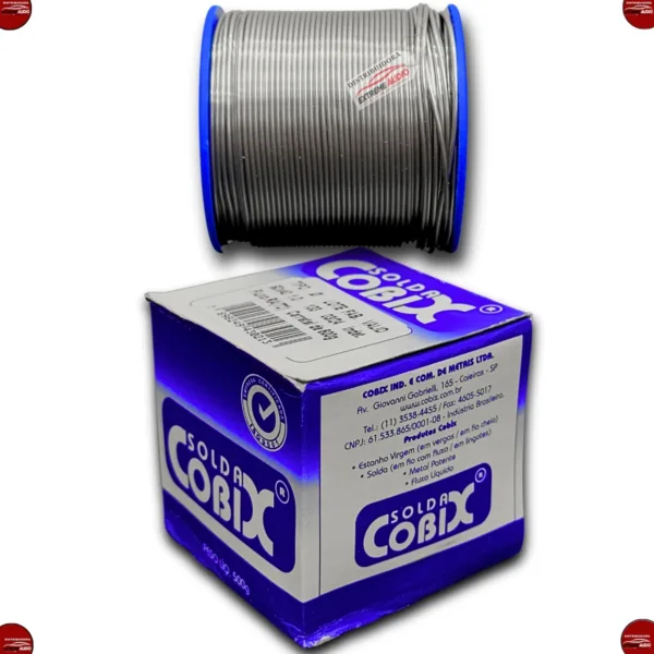 Solda Estanho 60x40 1mm C/ Fluxo Rolo 500g Cobix - Imagem 3