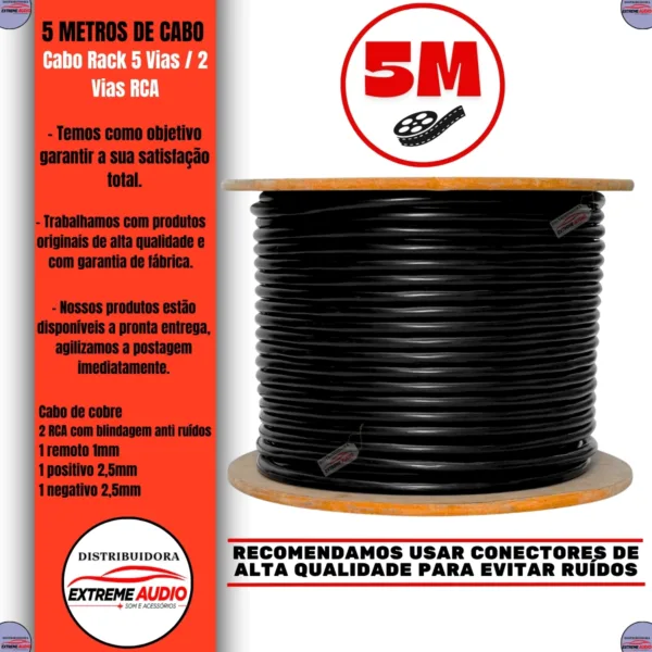 Cabo Multivias Mancini 5 Vias 2x24 Awg Som Profissional - Imagem 3