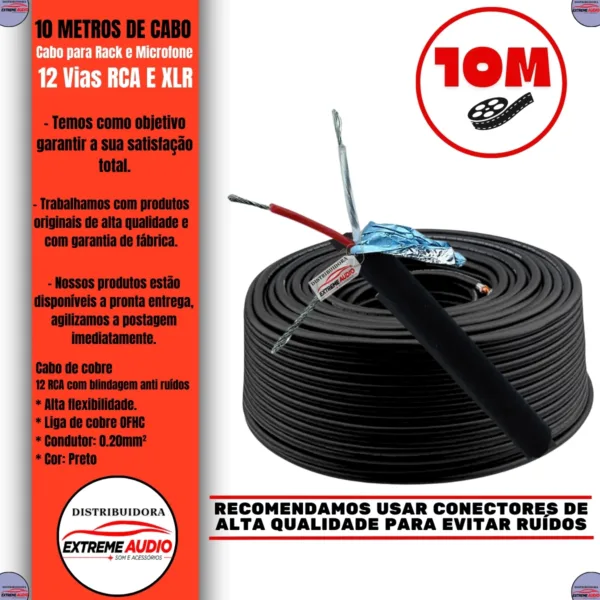 Multicabo 12 Vias Mancini Espaguetado E Numerado 10 Metros - Imagem 3